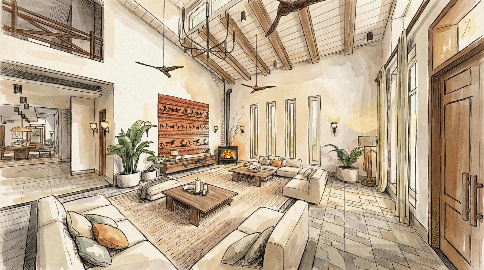 Living room with forest connection