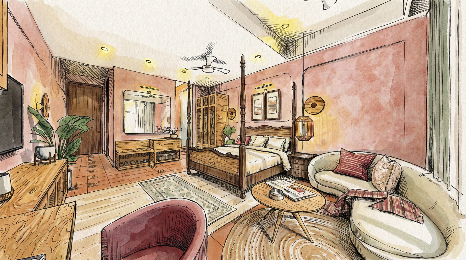 Room with mountain views